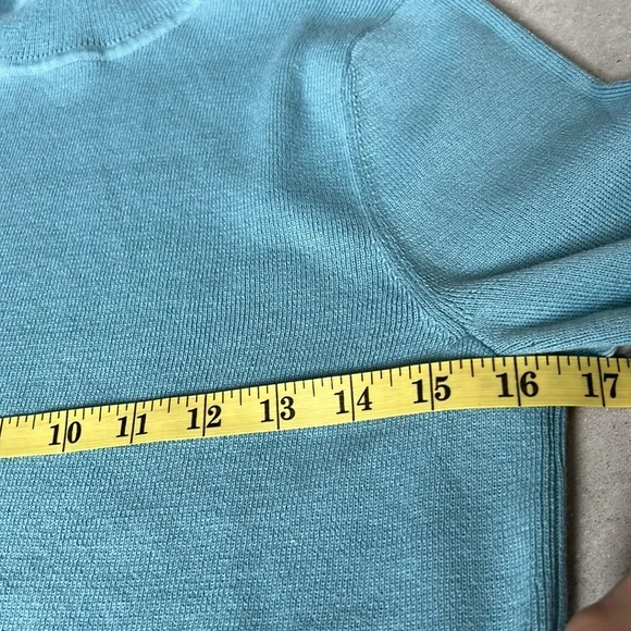 Chicos Womens Blue Turtleneck Sweater Size Medium Coolmax Technology NWT - Picture 7 of 12